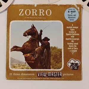 VINTAGE ZORRO 21 Three Dimension View-Master Pictures 1958 Sawyer's Inc.
